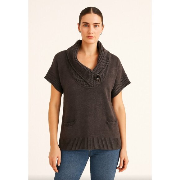 BCBG MAXAZRIA Women’s Angora Wool Sweater Short Sleeve Size M - Picture 1 of 6